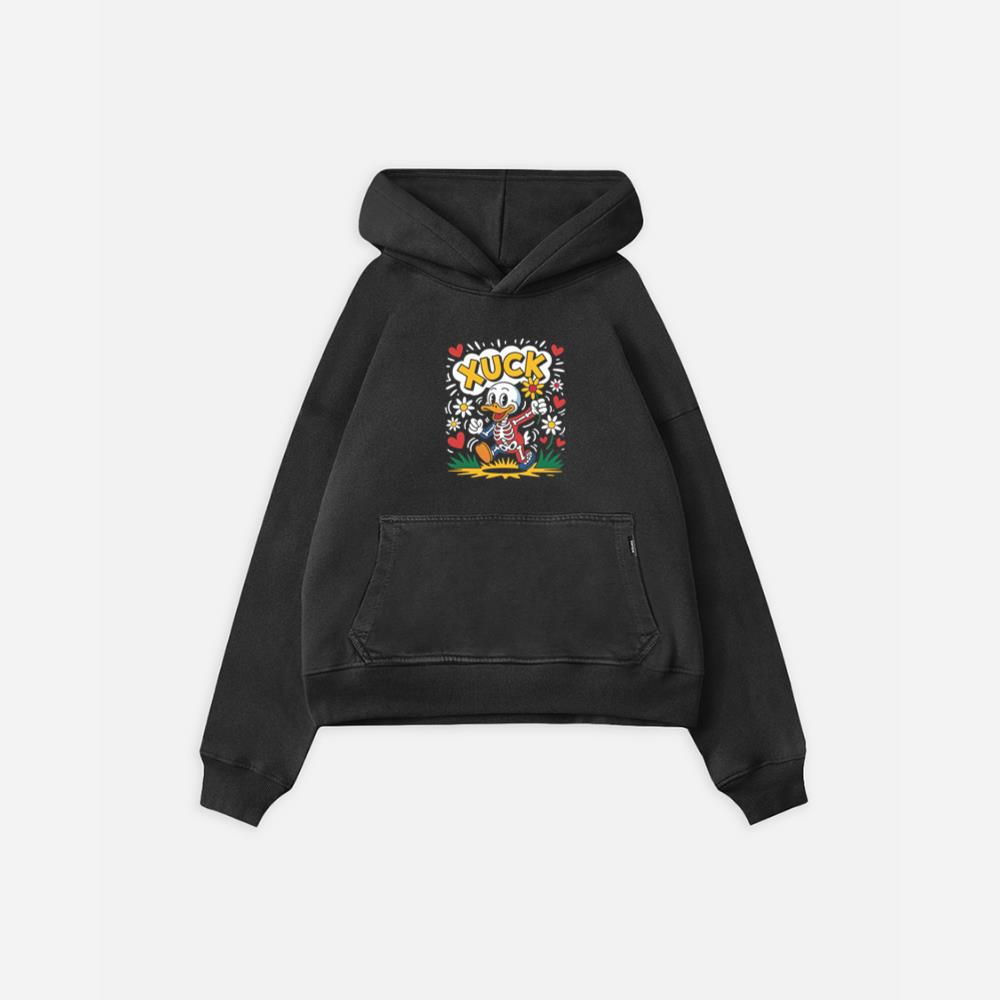 Duck Love Retro Cartoon Graphic Hoodie - Image 2