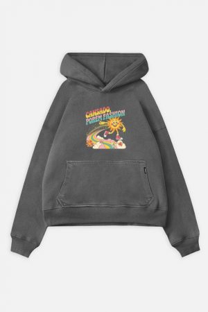 Funny Running Sun Retro Cartoon Design Hoodie