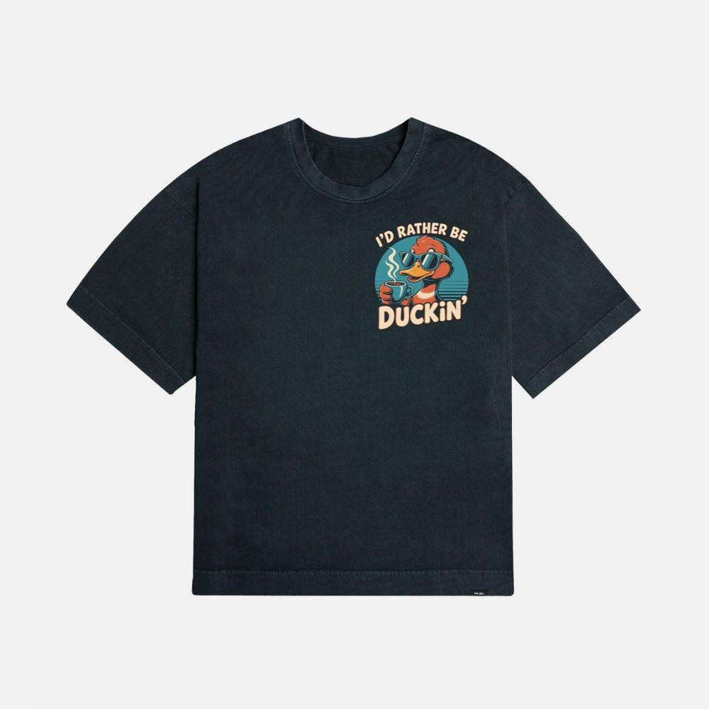 Id Rather Be Duckin Summer Cartoon Design with Cool Sunglasses T-Shirt - Image 3
