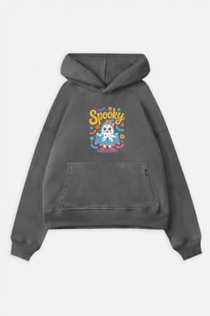 Spooky Ghost Cute Halloween Retro Graphic Hoodie