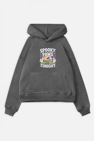 Spooky Paws Tonight Dog Skeleton Halloween Graphic Hoodie